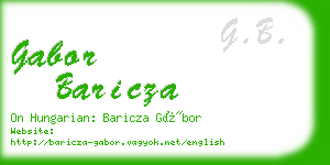 gabor baricza business card